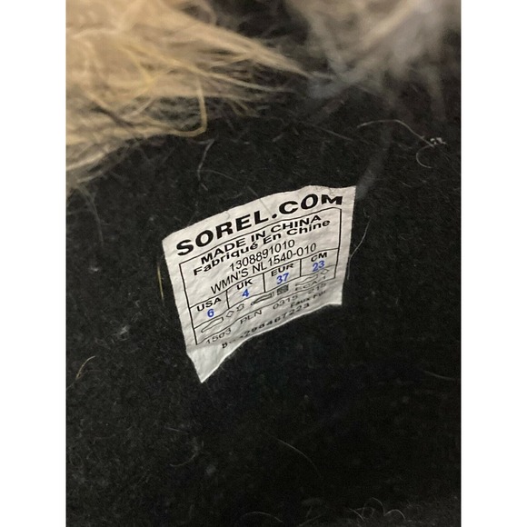 Sorel Joan of Artic Winter Black Waterproof Boots Suede Fur Snow Shoe US 6 EU 37 - Picture 11 of 12